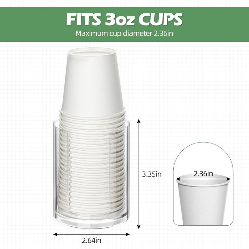 Emlim 2 Pack Mouthwash Cups Holder,Bathroom Cup Dispenser,Small Disposable Paper Cup Tray for Bathroom Sink Counter - Image 2